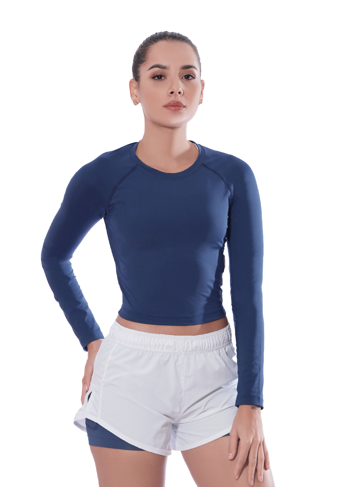 Camiseta Crop Deportiva Lifestyle Manga Larga Mujer
